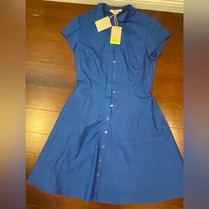 nwt boden Blue Button-Up shirtDress 8R